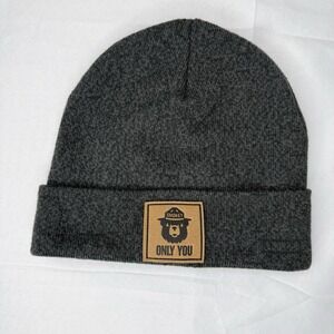 Locale Smokey The Bear Green And Gray Beanie Winter Hat One Size